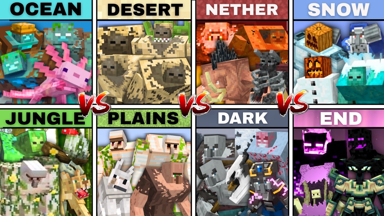 ALL BIOME MUTANT MOB SQUAD TOURNAMENT in Minecraft Mob Battle