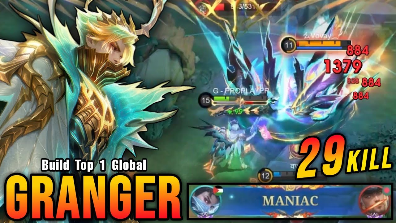 MANIAC!! Granger 29 Kills Aggressive Play!! - Build Top 1 Global Granger ~ MLBB background