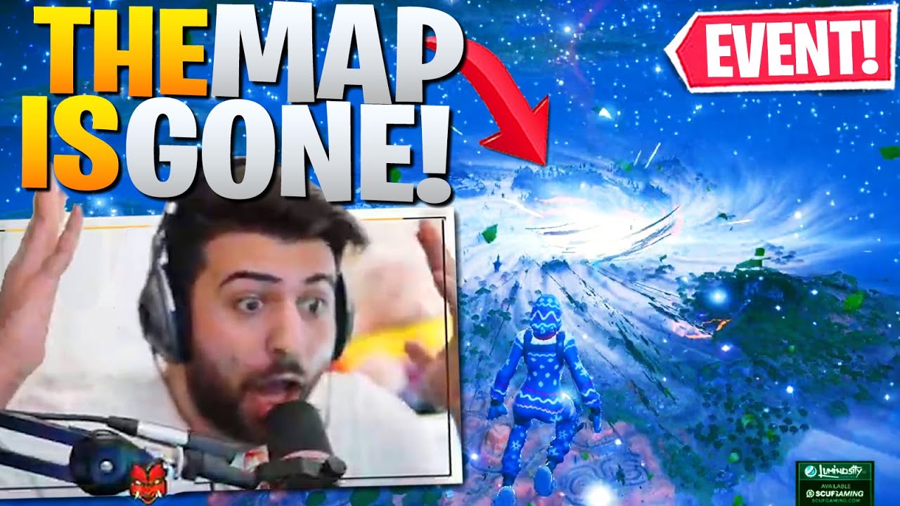 THE END OF FORTNITE! THE MAP IS GONE! EVENT REACTION (Fortnite Battle Royale Chapter 2) backdrop