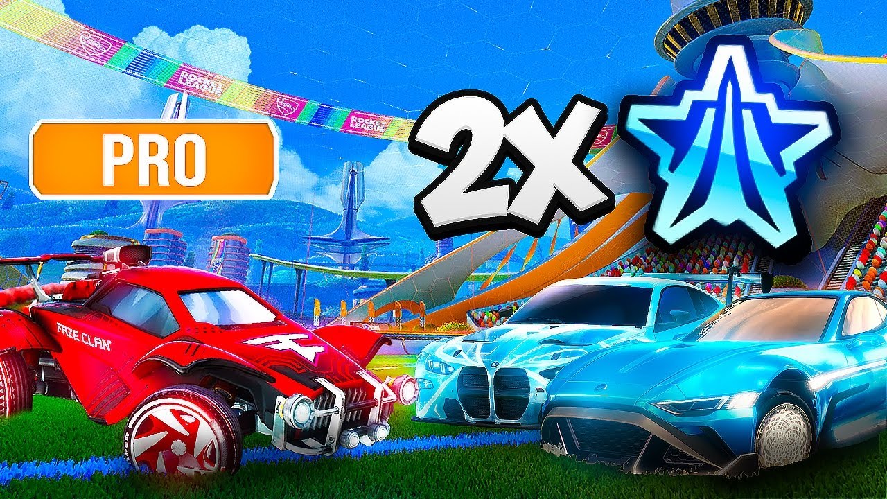 1 Pro vs 2 of EVERY rank until he loses (Rocket League) background