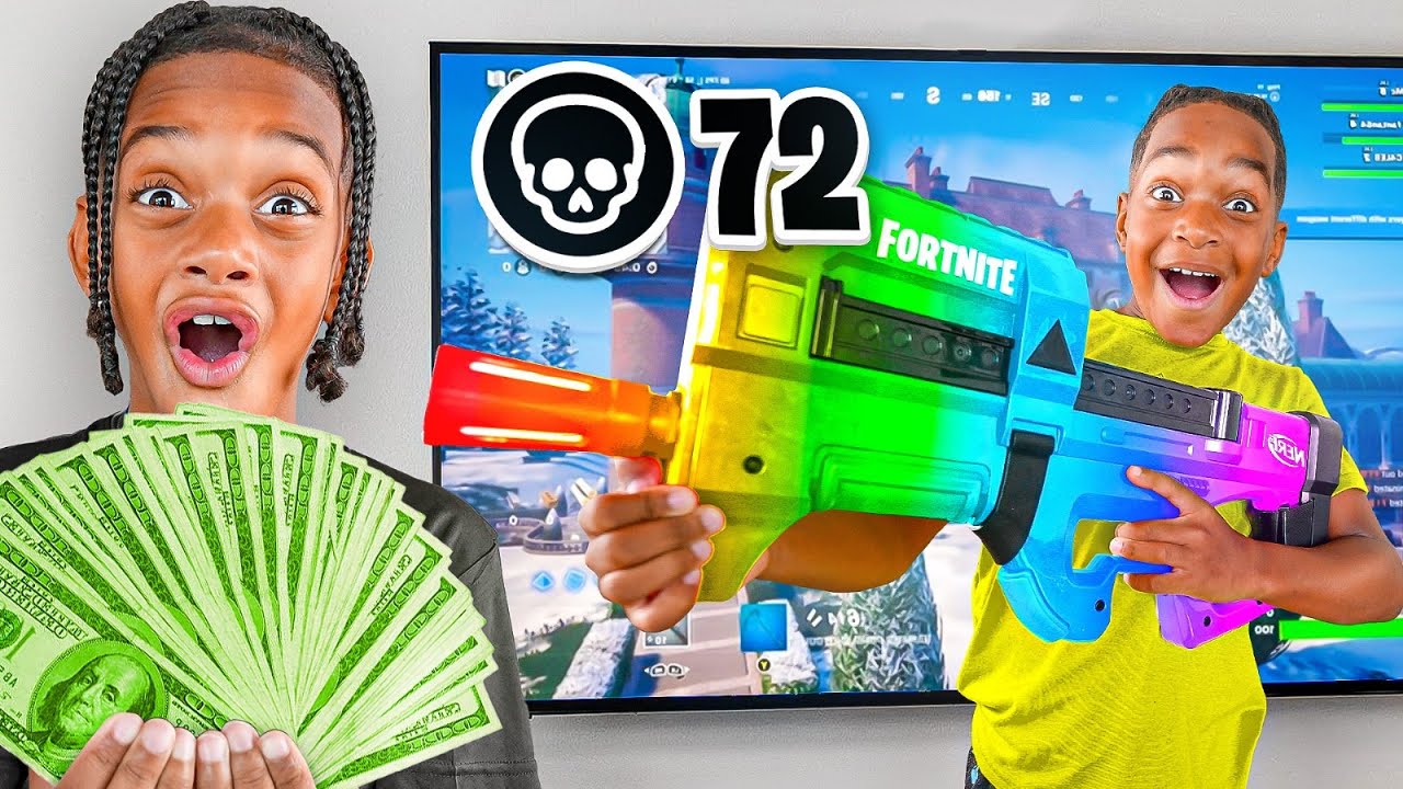 EVERY KILL DJ & KYRIE GETS IN FORTNITE = $100 CHALLENGE!! background