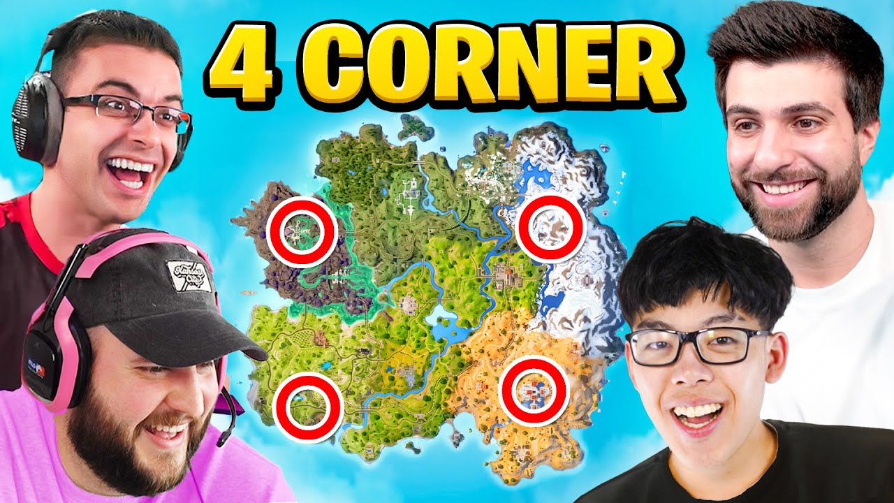 The 4 CORNER CHALLENGE in Fortnite Season 2! background