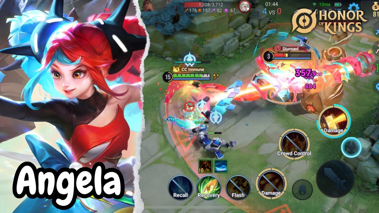 Review Skin Legend Angela - Cat and Mouse | Honor of Kings background