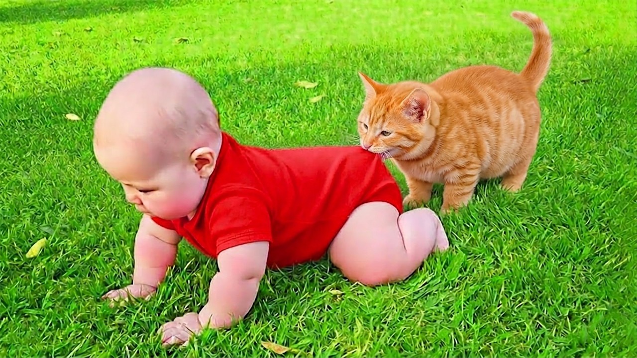 Funniest Babies And Cats Playing Together - Funny Baby and Pets || Baby Hub