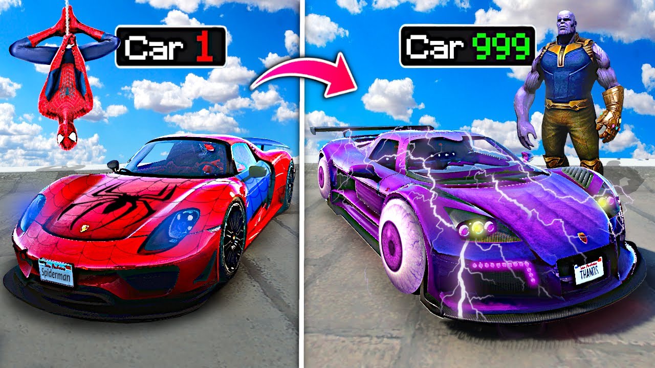 Upgrading SUPERHERO Cars To GOD HERO Cars In GTA 5! backdrop