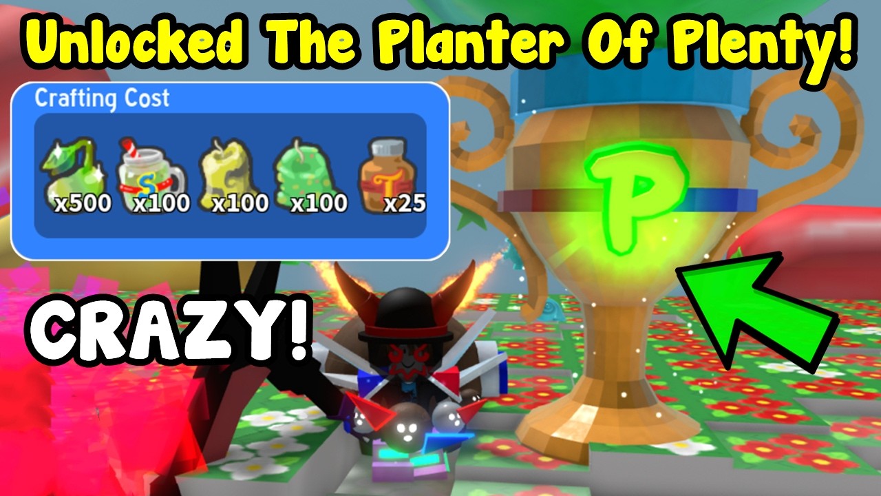 Unlocked The Planter Of Plenty In Bee Swarm Simulator Roblox!