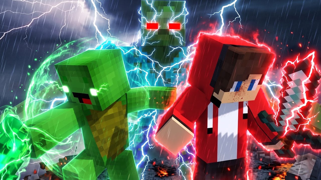 Maizen Minecraft Animation: JJ & Mikey vs. Zombie Pandemic