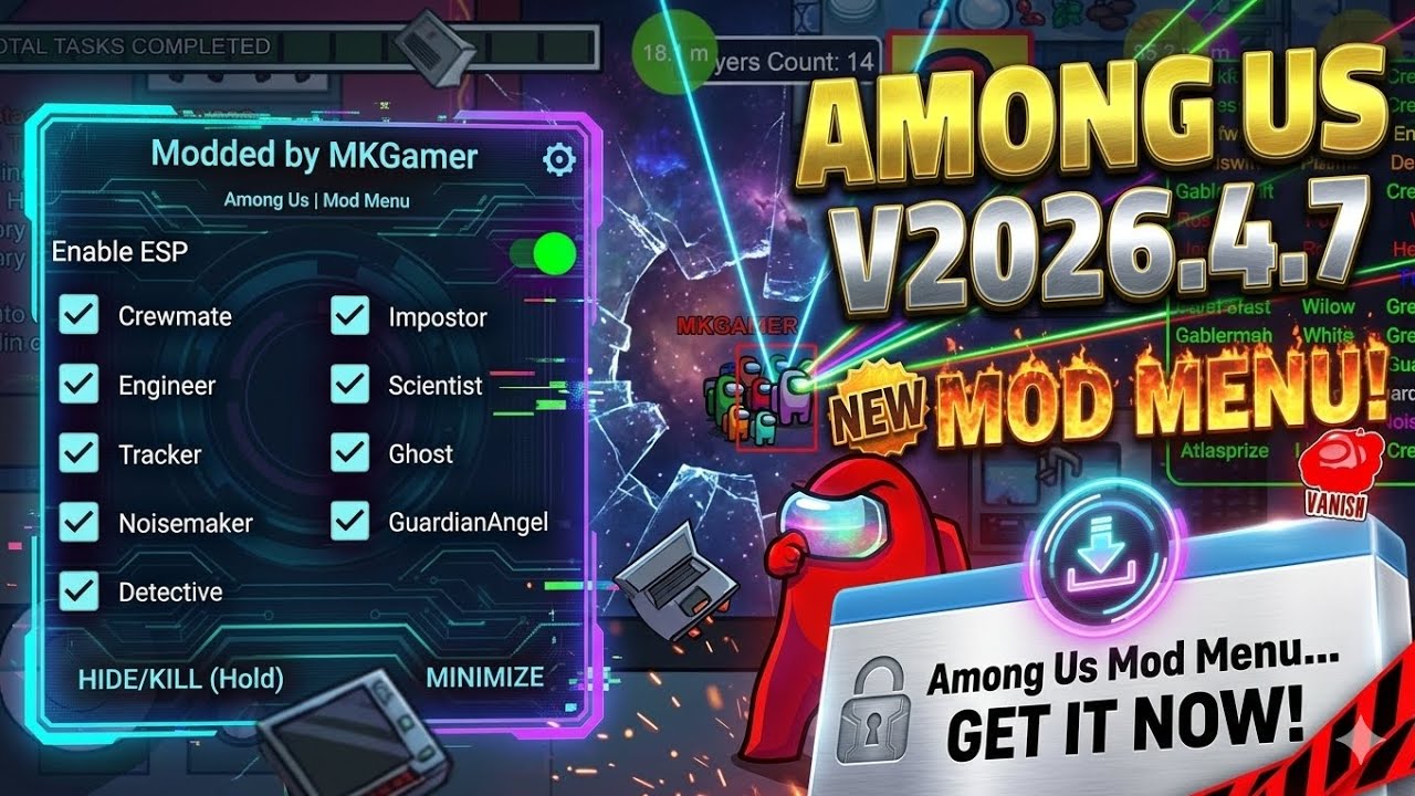 AMONG US MOD MENU - V2026.4.7 background