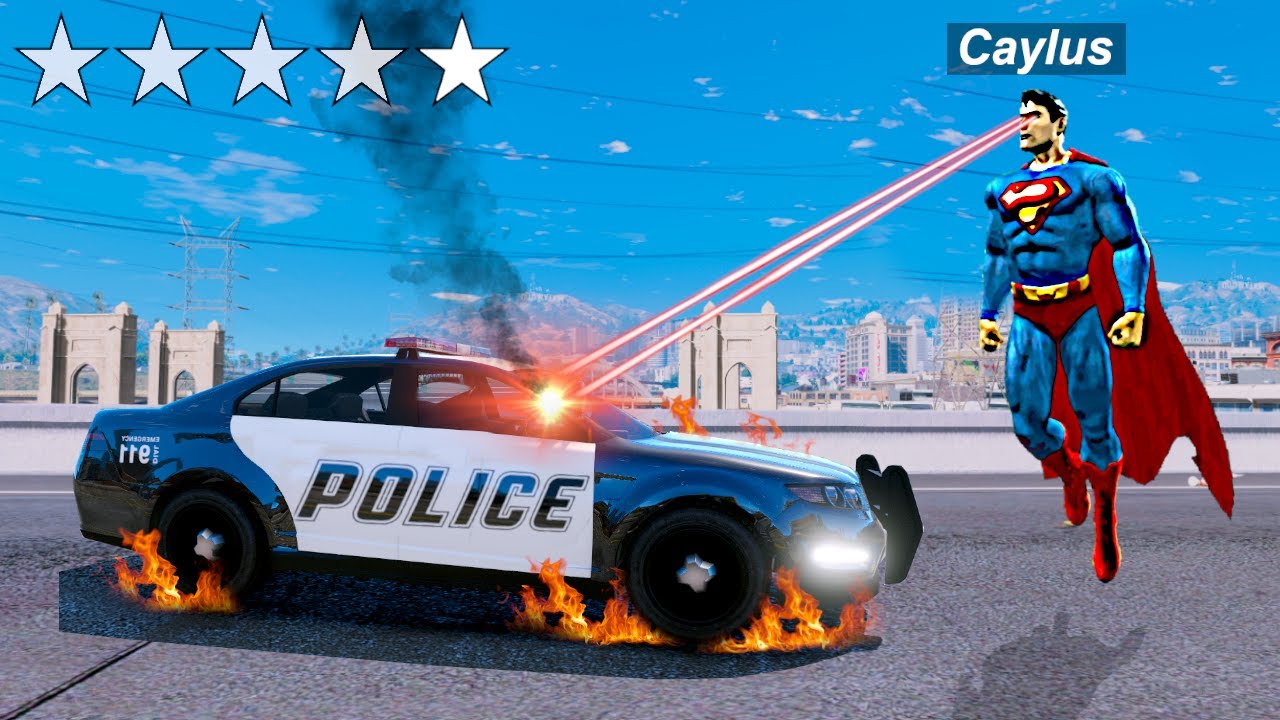 Playing As SUPER MAN In GTA 5! (Superhero Mods) background