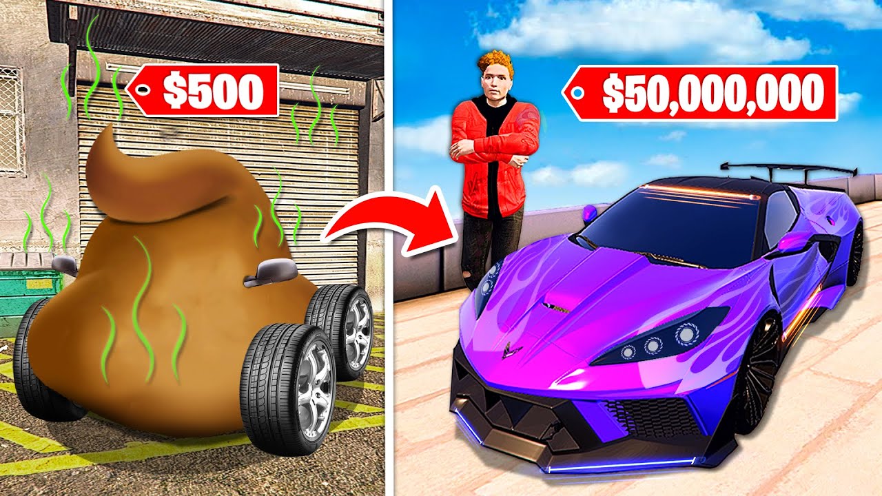 $500 CAR vs $50,000,000 SUPERCAR In GTA 5! (Mods) background