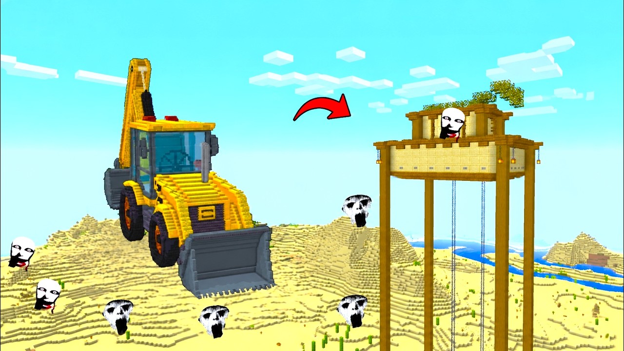 SURVIVAL MONSTER TRACTOR WITH 200 NEXTBOX IN MINECRAFT - GAMEPLAY - COFFIN MEME