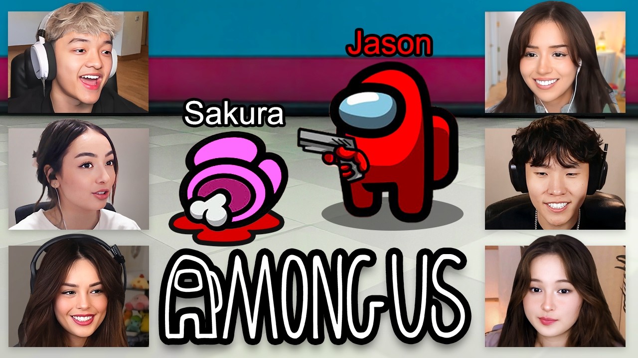 Jason, Sakura, Valkyrae, Pokimane, TinaKitten & More Play Among Us! background