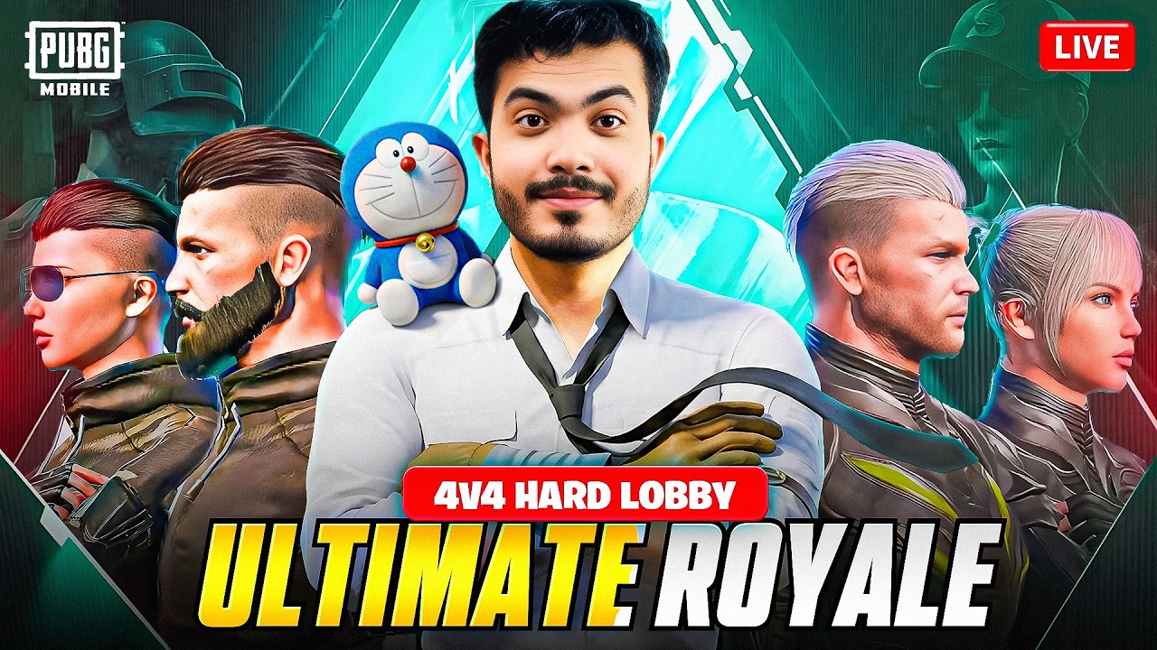 ULTIMATE ROYALE 4VS4 HARD LOBBY | DOREAMON GAMING | PUBG MOBILE background