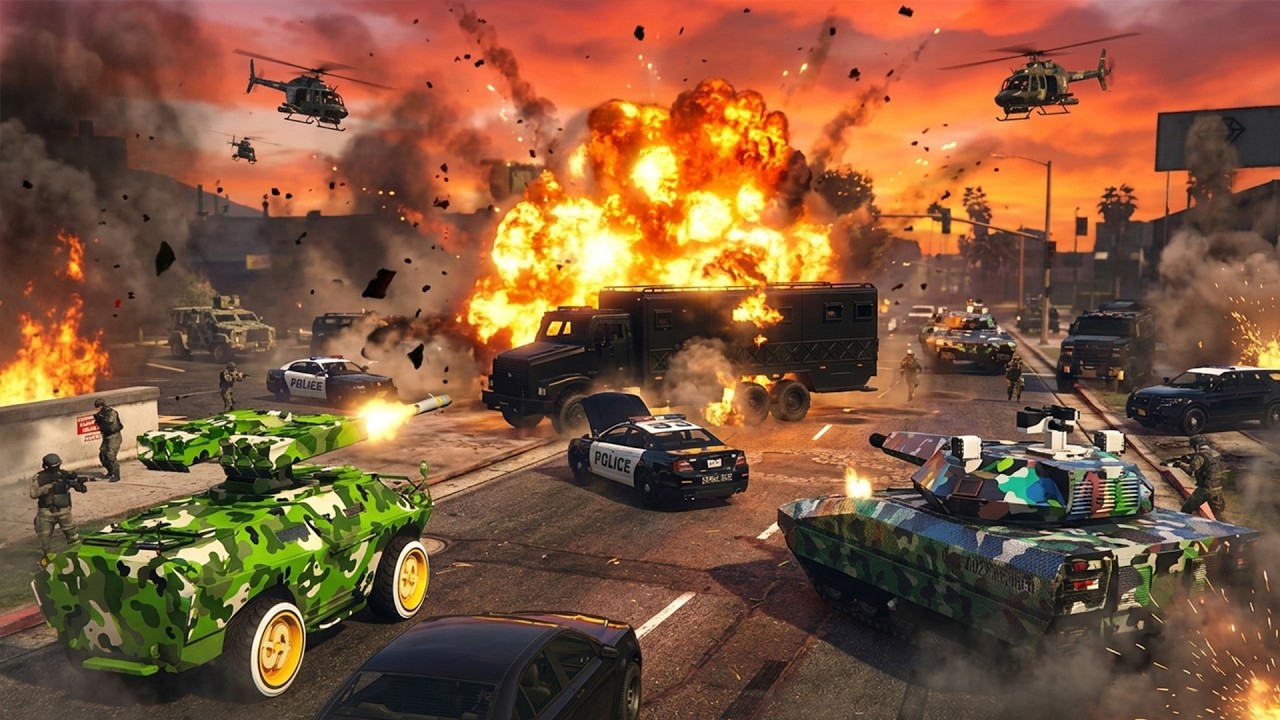 This GTA 5 Online Lobby Turned Into An All-Out War... background