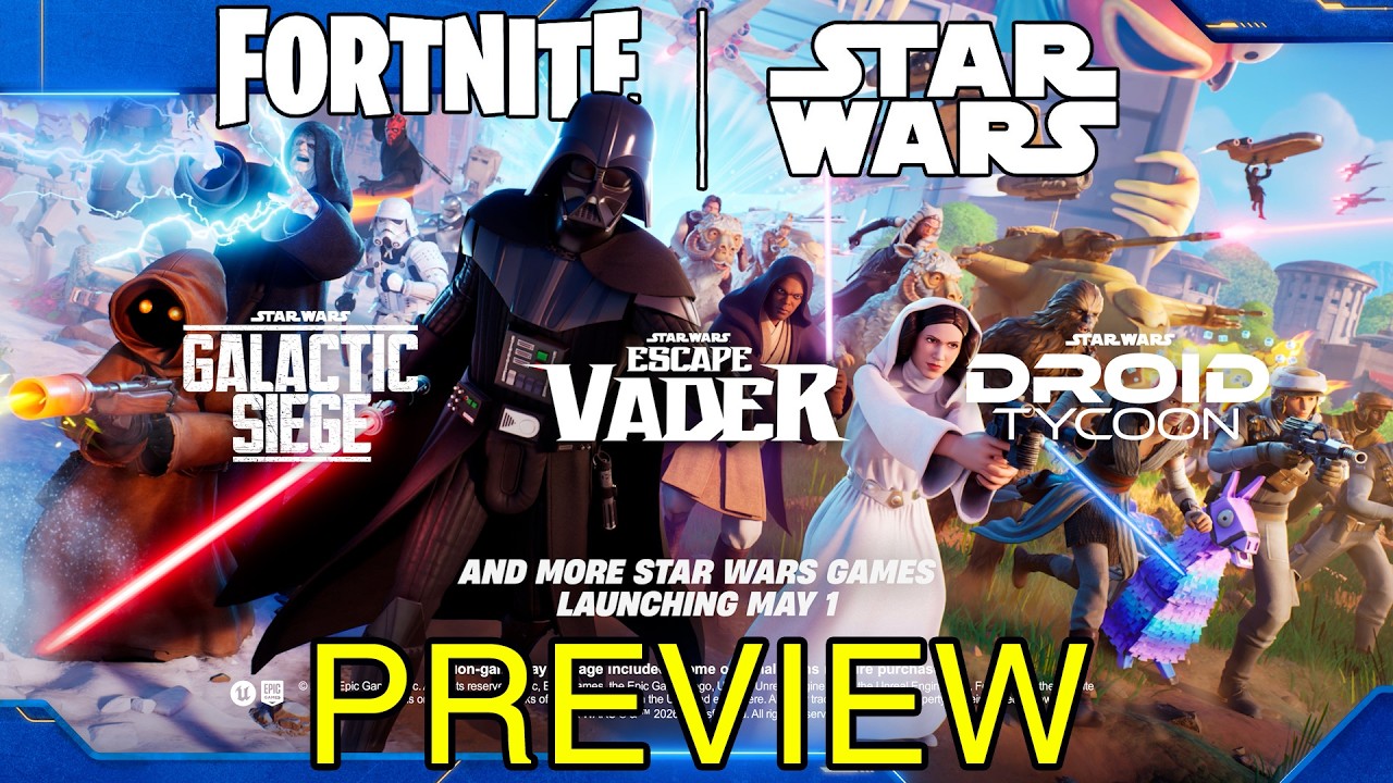Previewing New Fortnite Star Wars Games: "Galactic Siege" "Droid Tycoon" & "Escape Vader" (LP Pulse)