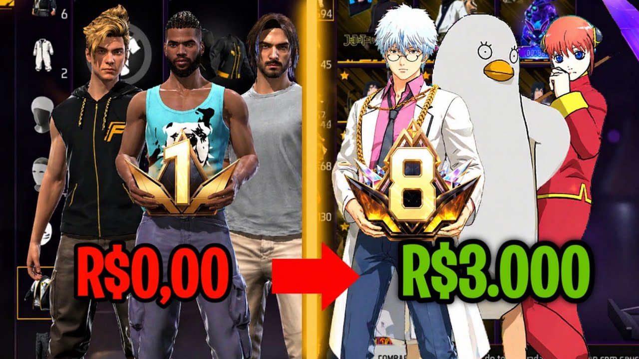 Transformei MINHA CONTA na mais GEMADA DO Free Fire
