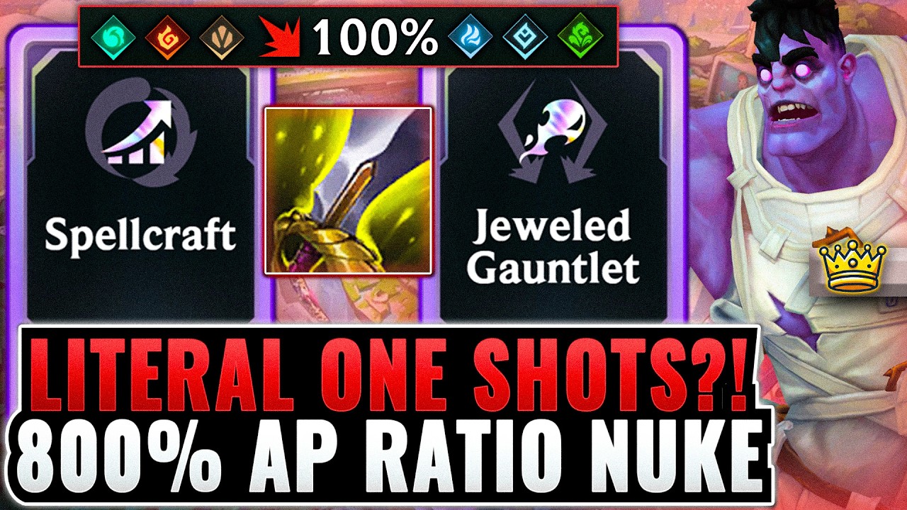New Spellcraft Augment: 800% AP Ratio One Shots - Jeweled Gauntlet Mundo | League Arena Gameplay background