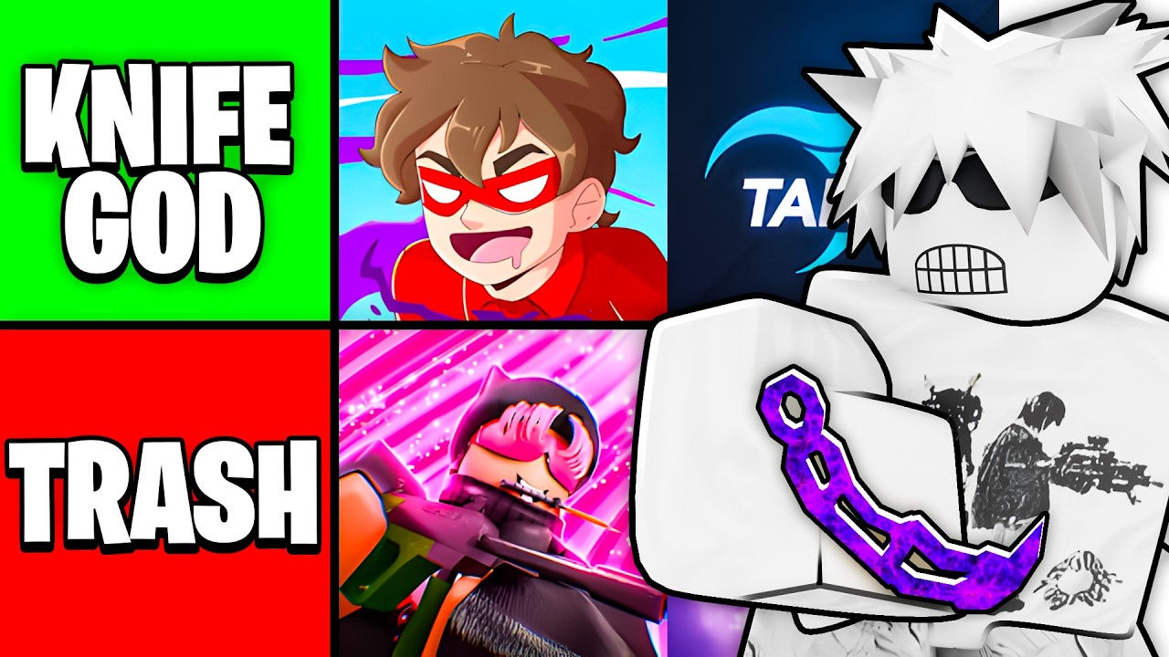 I RANKED YouTubers In A KNIFE 1v1 (Roblox Rivals) background
