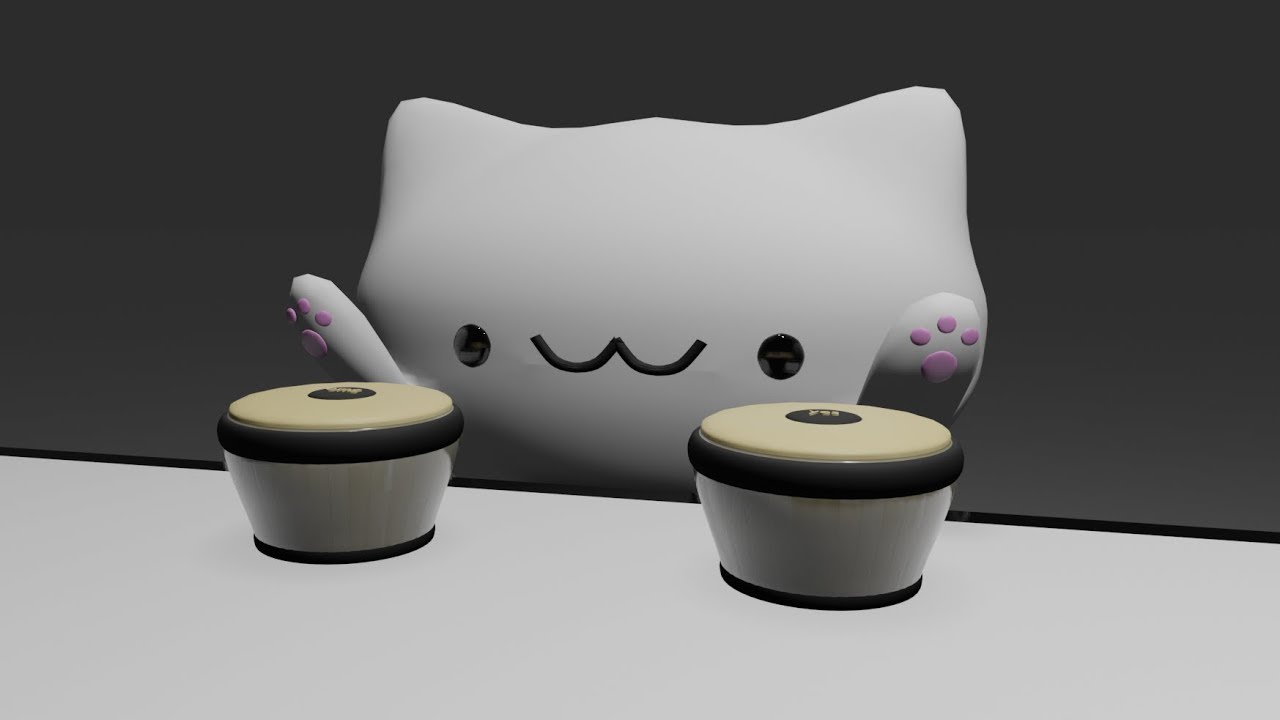 Bongo cat but it's realistic background
