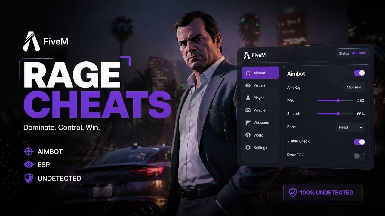 This Free FiveM Cheats in 2026 Actually Work – Aimbot, ESP & More background