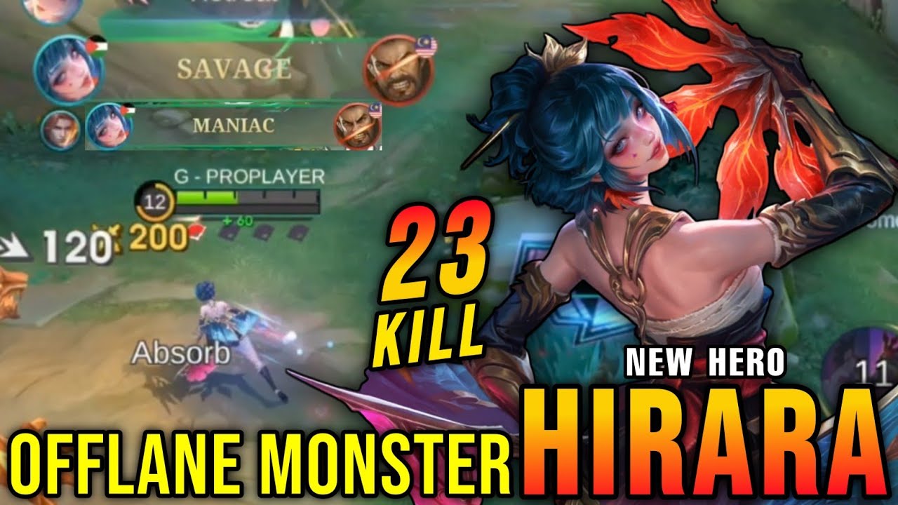 SAVAGE & MANIAC!! New Hero Hirara Mobile Legends Offlane Monster!! - New Hero Tryout ~ MLBB