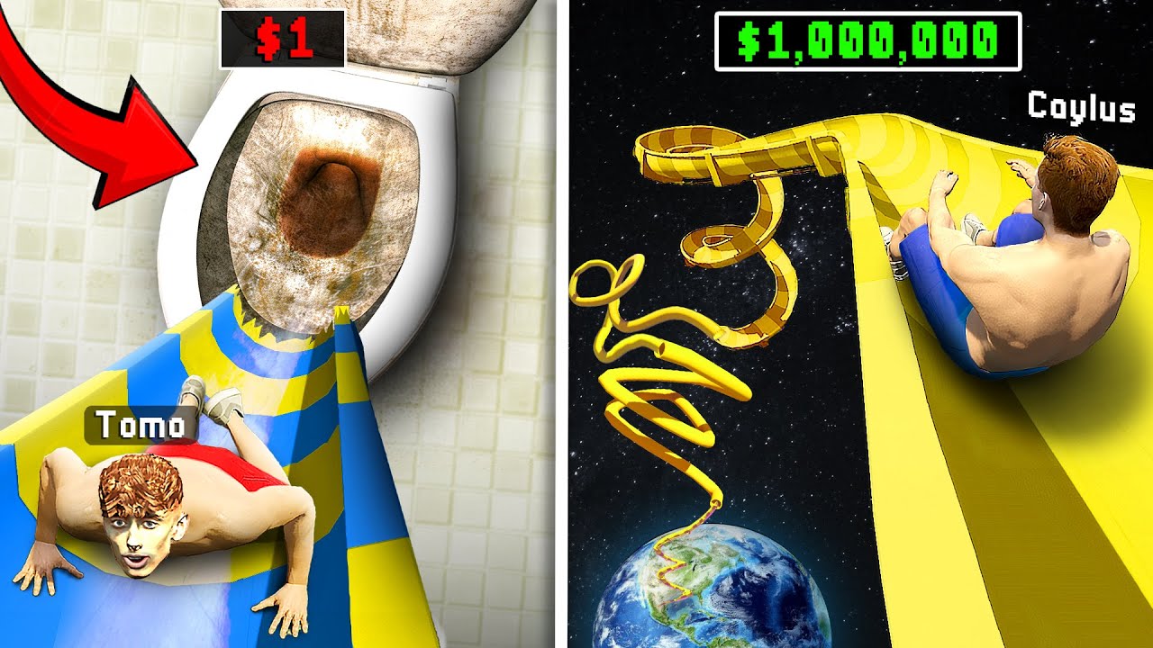 $1 Vs $1,000,000 Waterslide in GTA 5 RP! background
