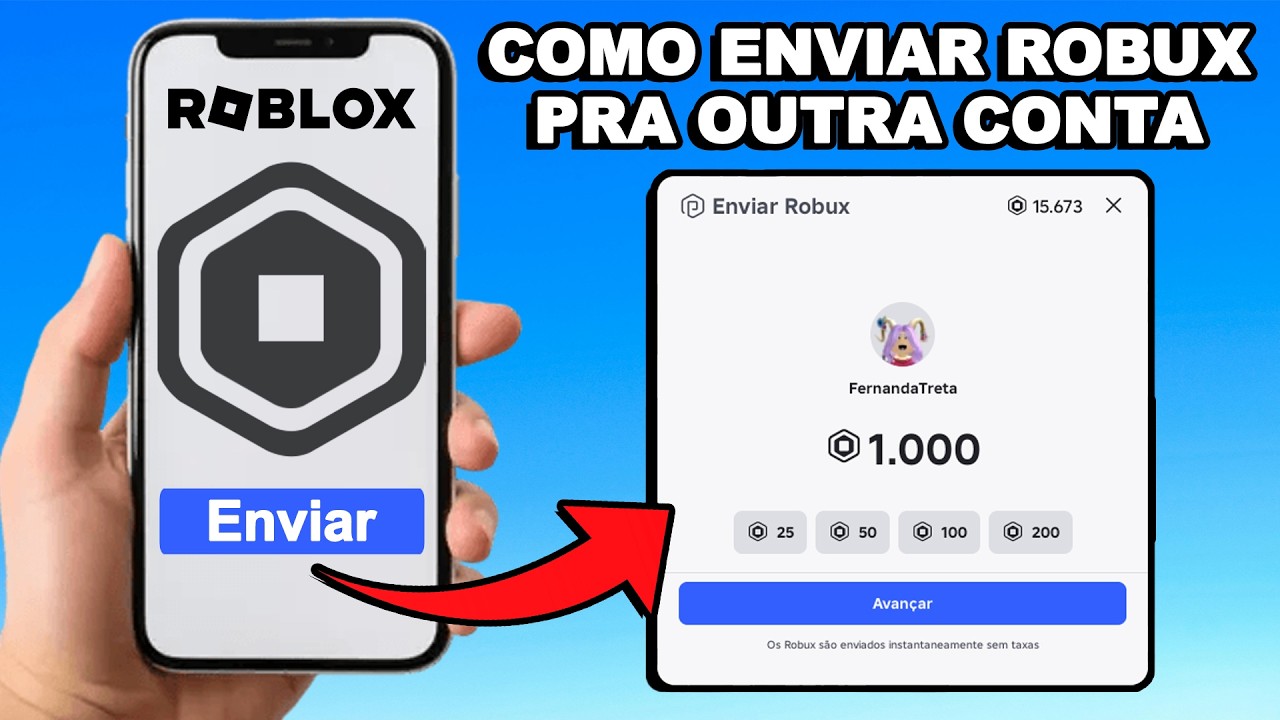 COMO ENVIAR ROBUX PRA OUTRA CONTA NO ROBLOX