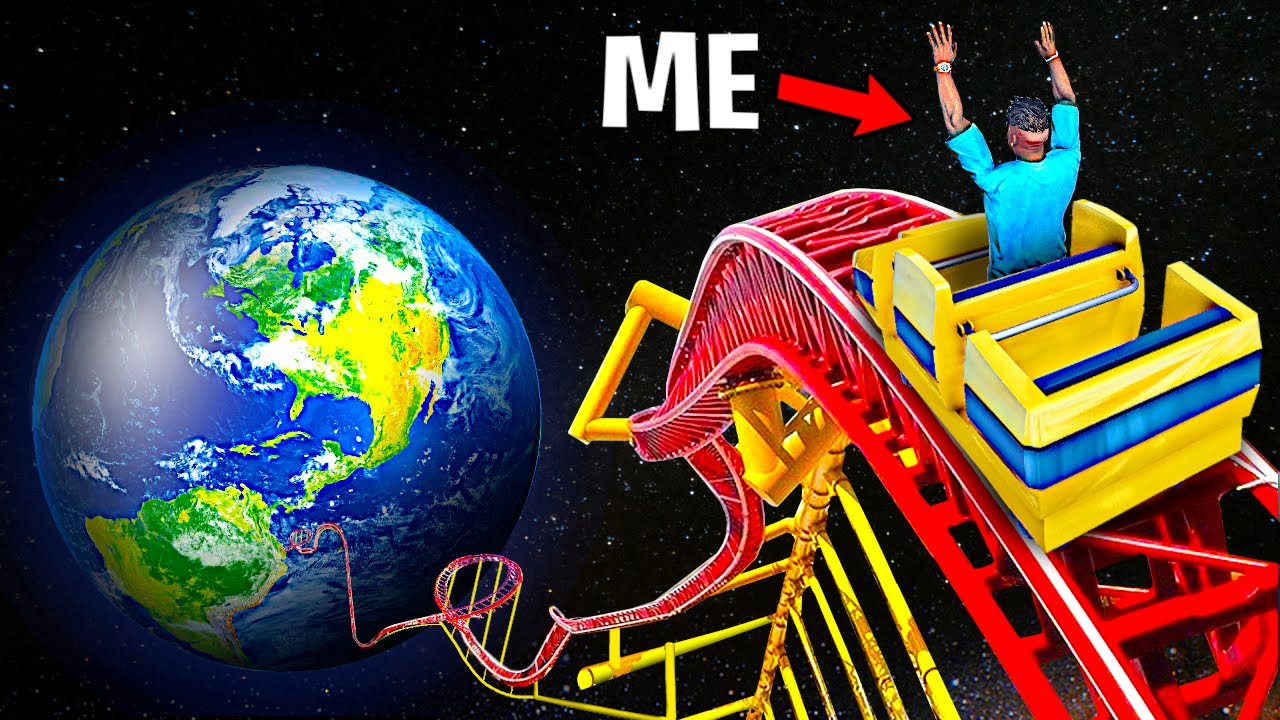 Giant Roller Coaster From SPACE In GTA 5! background