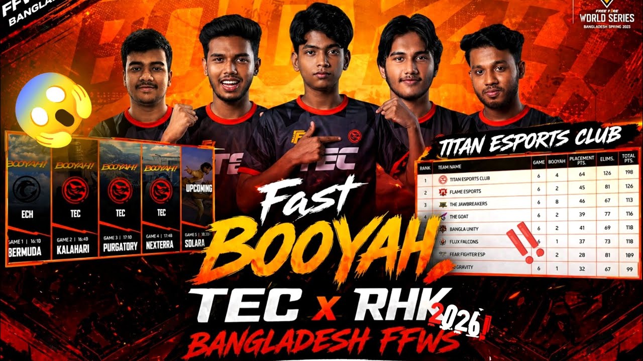 RHK | Titan Esports Club Fast Booyah | FFWS BD Spring 2026👑Free Fire background
