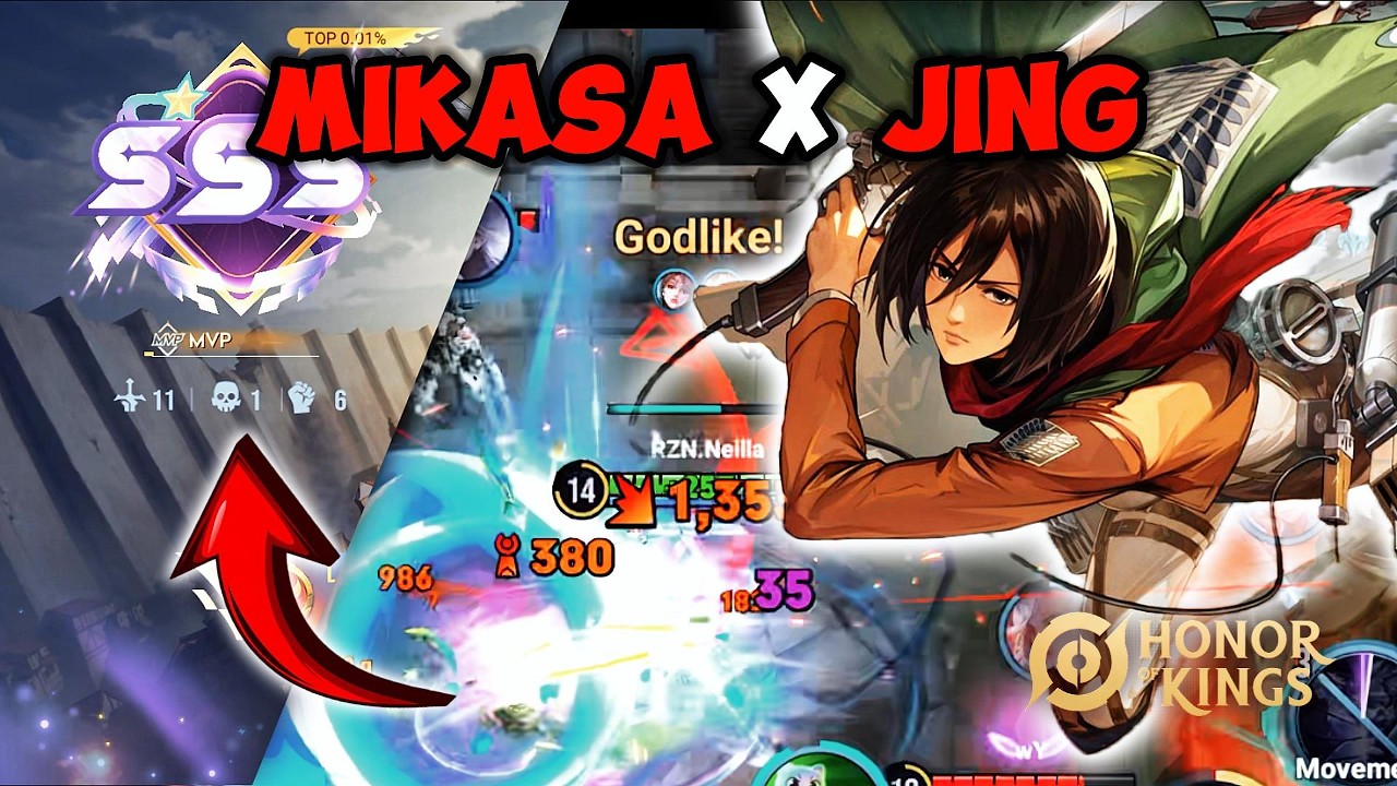 Jing Mikasa Skin GODLY Gameplay SSS | Honor of Kings