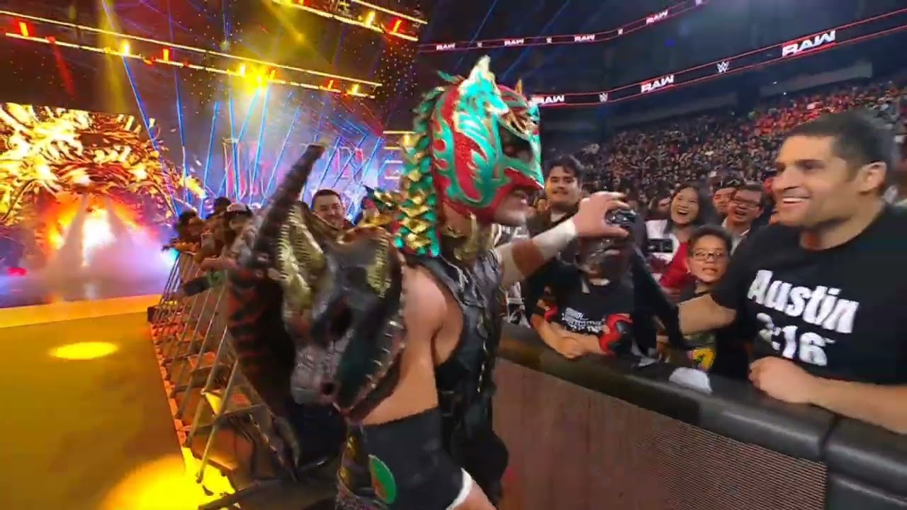 WWE RAW JE'VON EVANS & DRAGON LEE VS JD MCDONAGH & RUSEV 04/13/26 background