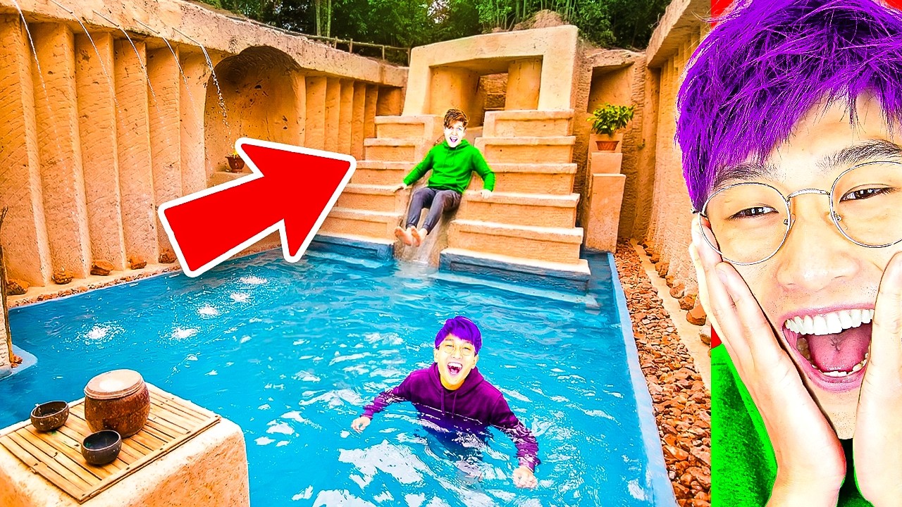 100 DAYS Building A Modern UNDERGROUND HUT...!? (MR. HEANG - LANKYBOX REACTION!)