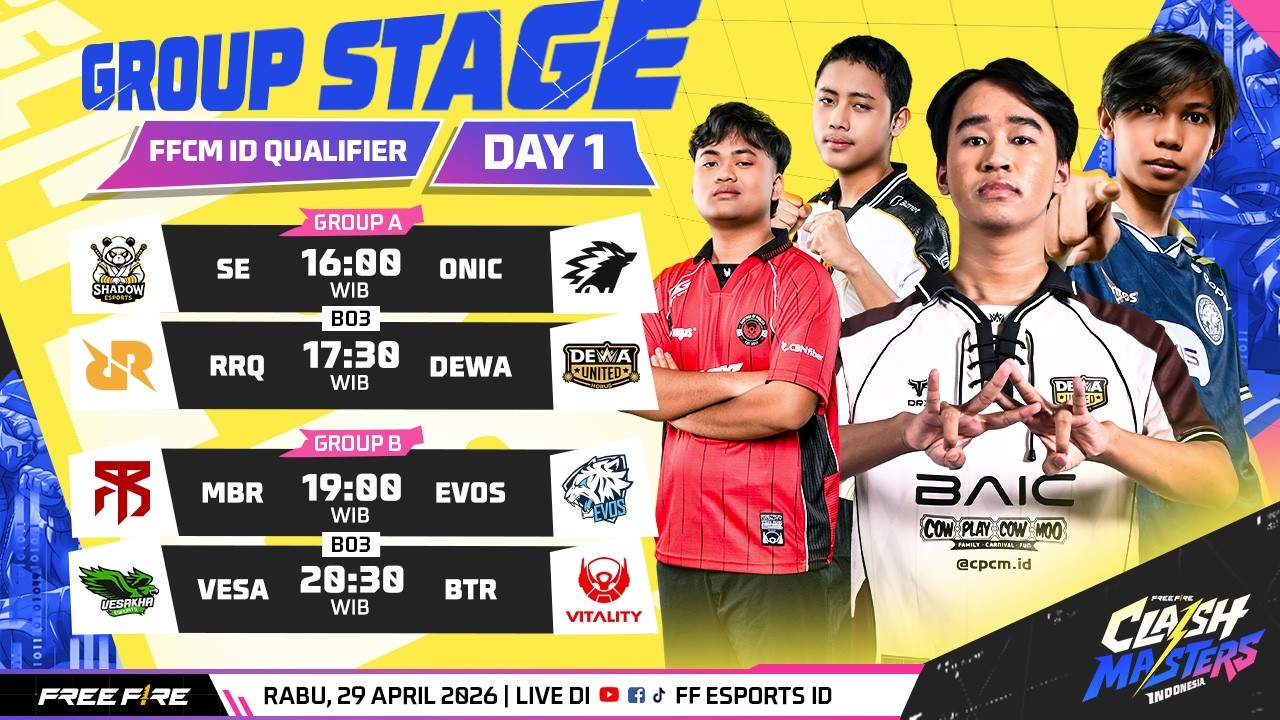 Free Fire Clash Master ID Qualifier 2026 Summer - Day 1 background
