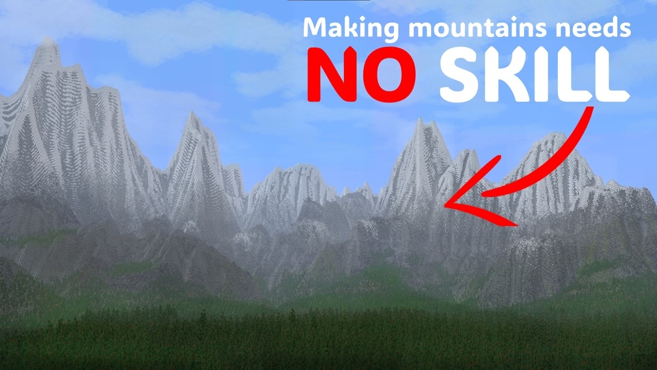 EASIEST Minecraft Mountain TUTORIAL!!! background
