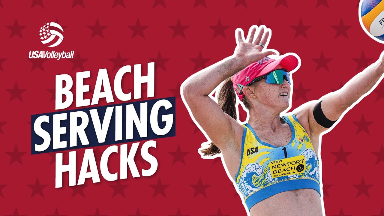 BEACH SERVING 101 | Cues to Master Standing Float and Jump Serves with April Ross and Ella Connor background