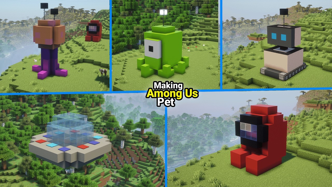 Minecraft Tutorial: How to Create a Cute Among Us Pet