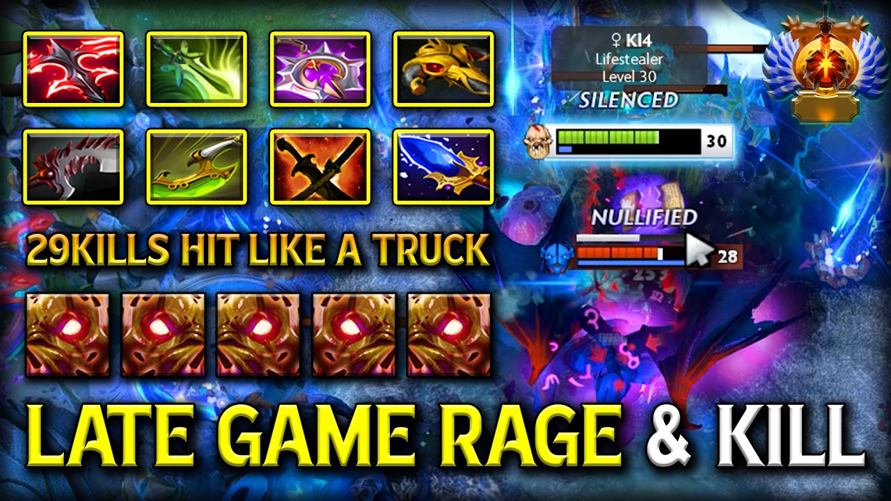 LATE GAME GONE RAGE & KILL MONSTER LIFESTEALER 29KILLS HIT LIKE A TRUCK | 7.41b DOTA 2