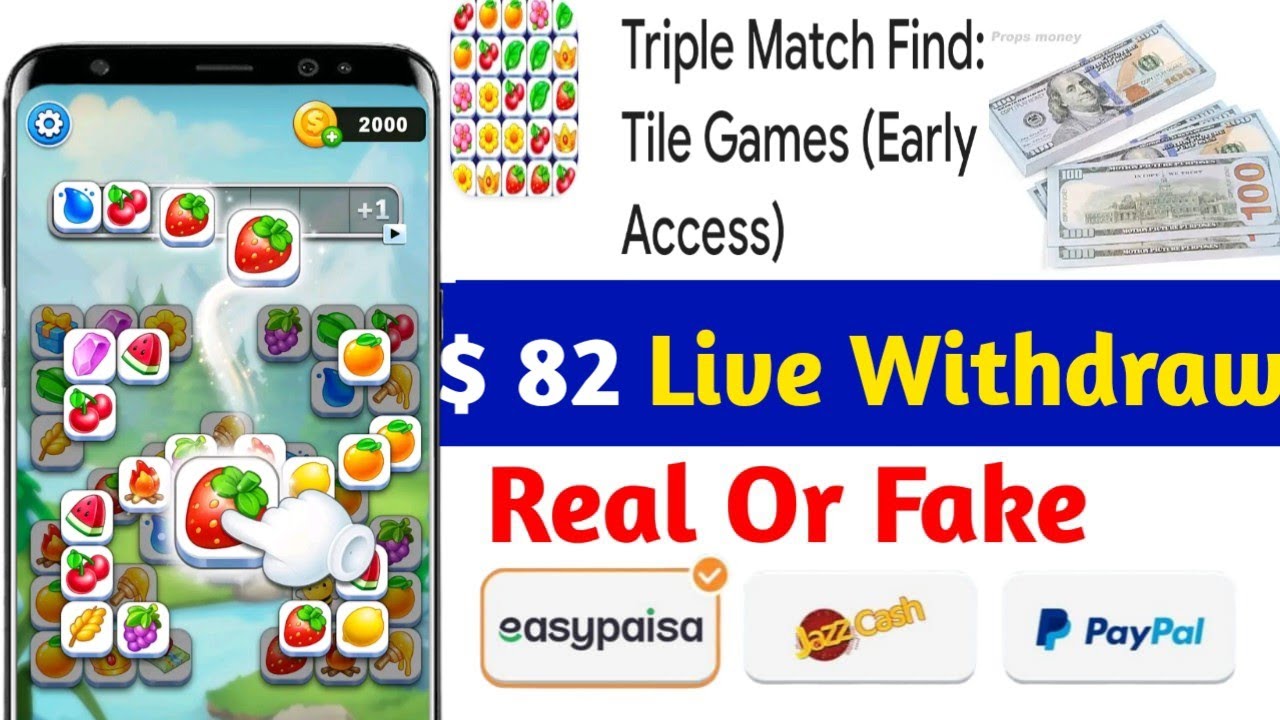 Tile Explorer Triple Match App Real Or Fake | Tile Explorer Triple Match Withdraw Proof background