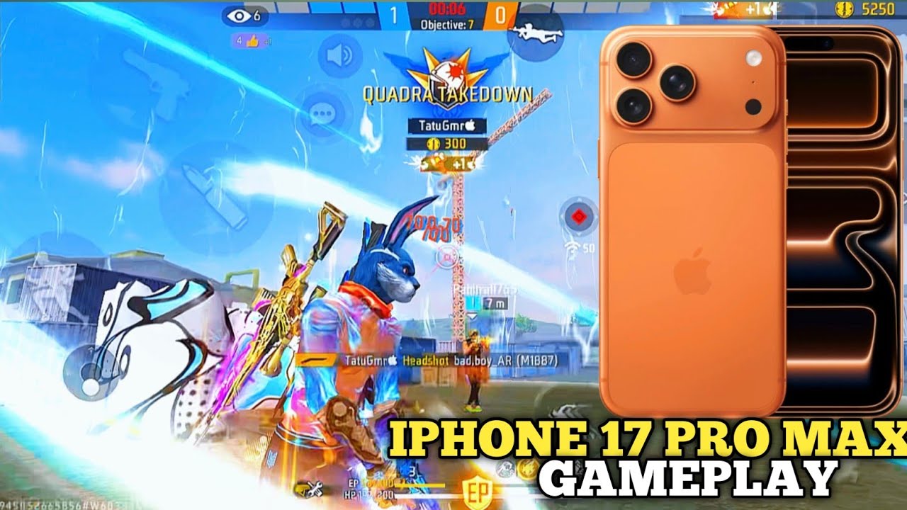 IPHONE 17 PRO MAX FREE FIRE GAMEPLAY⚡