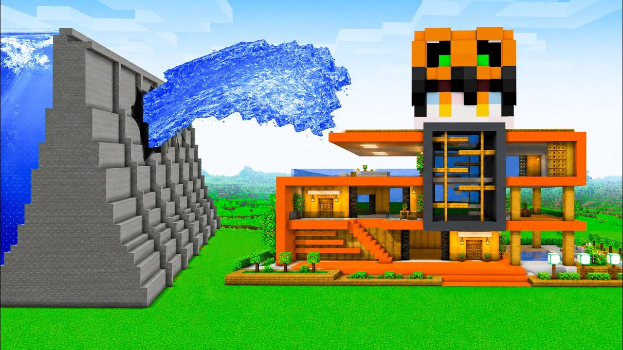 AKU TENGGELAMKAN RUMAH TEMANKU SAMPAI HANCUR DI MINECRAFT!!