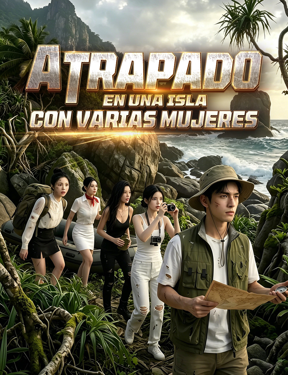 Atrapado en una isla con varias mujeres poster
