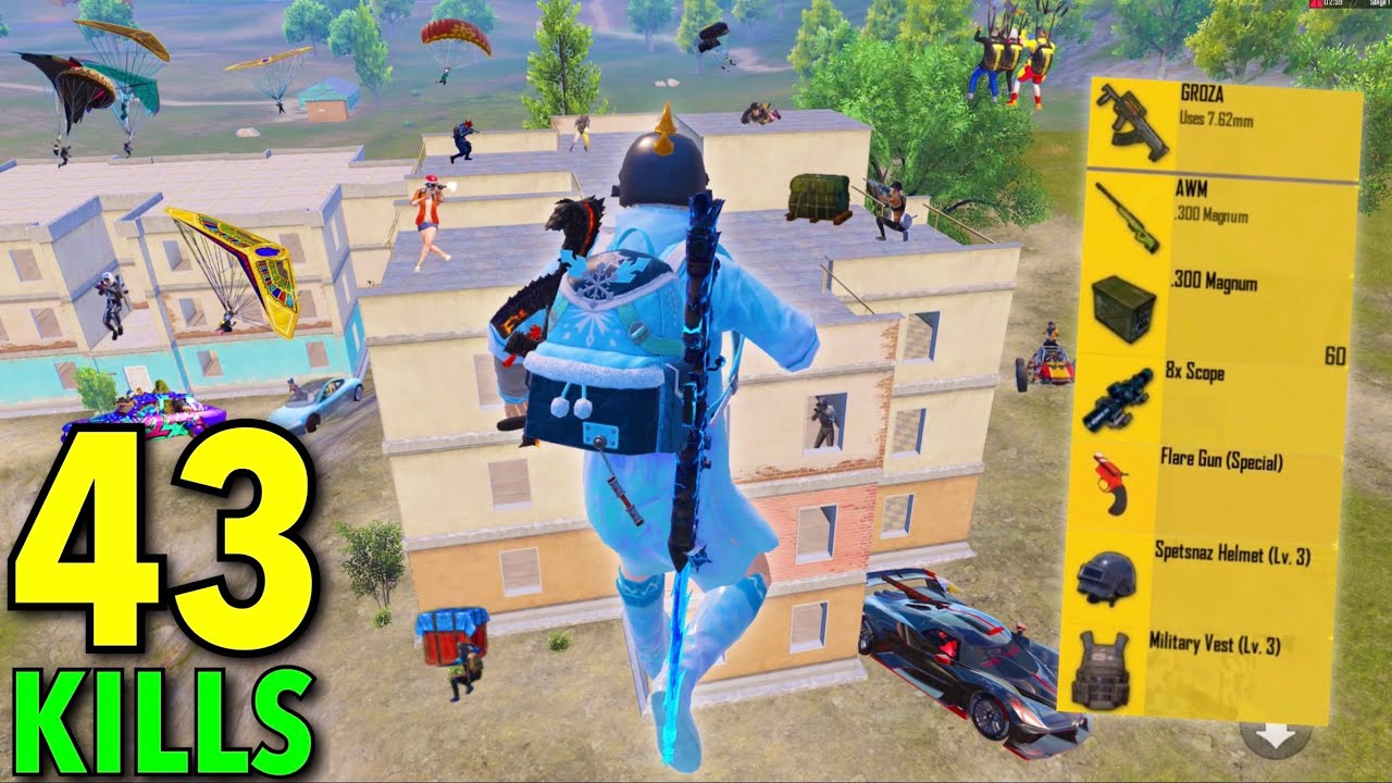 43 Kills!đ MY NEW SEASON BEST RUSH GAMEPLAYđ„ PUBG Mobile - BGMI background