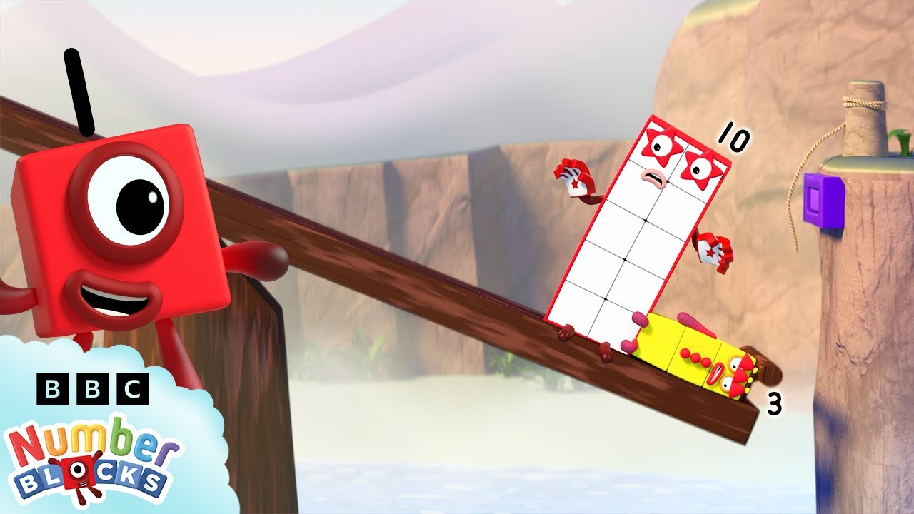 Master Balancing Numbers: Higher or Lower | Learn to count | Maths game for Kids | @Numberblocks background