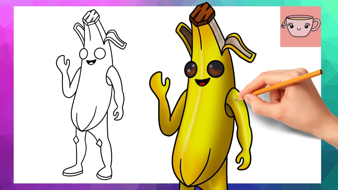 How To Draw Peely Skin from Fortnite | Drawing Tutorial background
