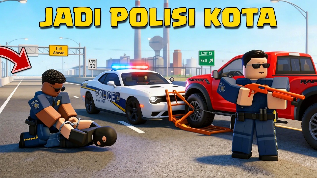 KITA JADI POLISI DAN TANGKAP PENJAHAT BURONAN KOTA DI ROBLOX background