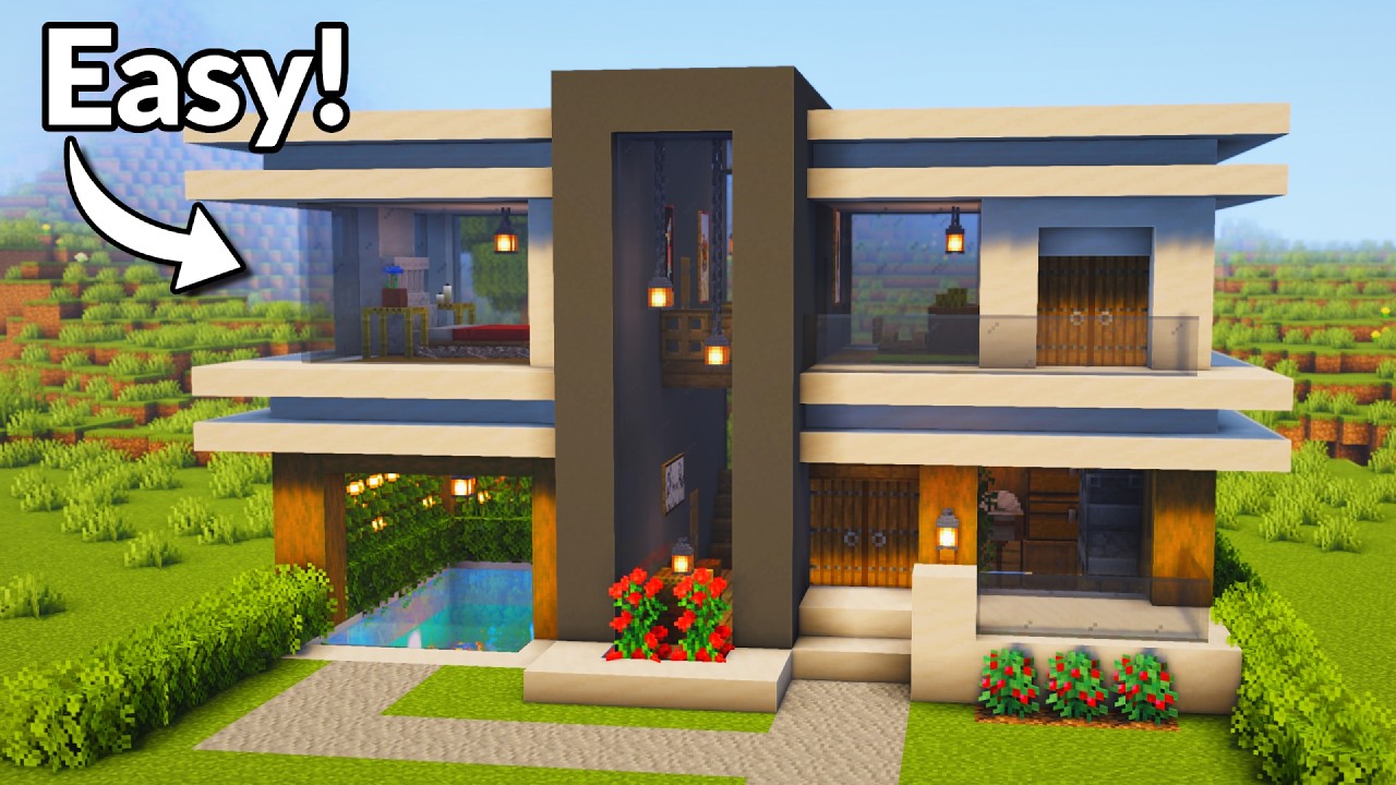 Minecraft: How to Build a Modern House | Tutorialš
