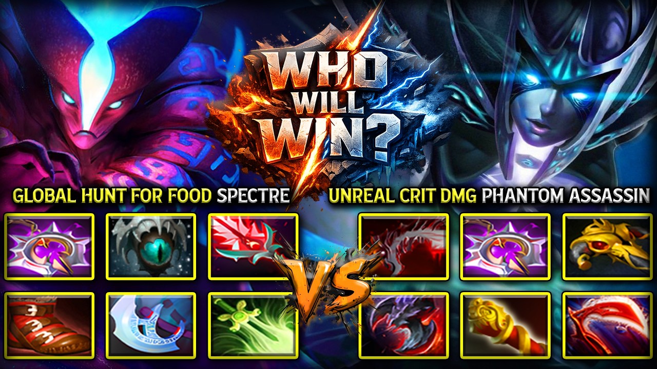 WHO WILL WIN? | GLOBAL HUNT FOR FOOD SPECTRE VS. UNREAL CRITICAL DAMAGE PHANTOM ASSASSIN DOTA 2