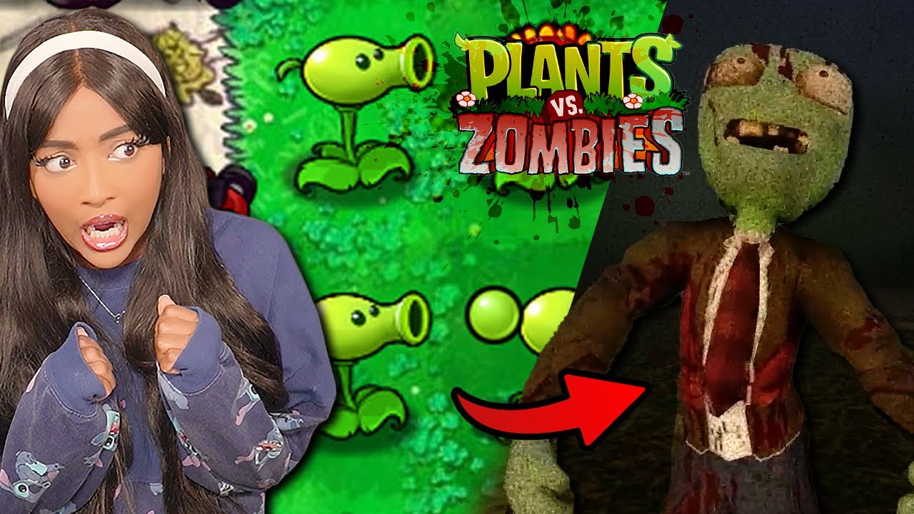Plants vs Zombies but its a HORROR Game and Terrifying!! backdrop