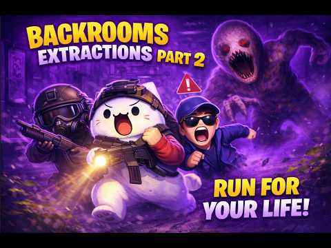 BongoCat Plays Backrooms Extractions with Friends – Part 2 (More Chaos & Jumpscares!) background