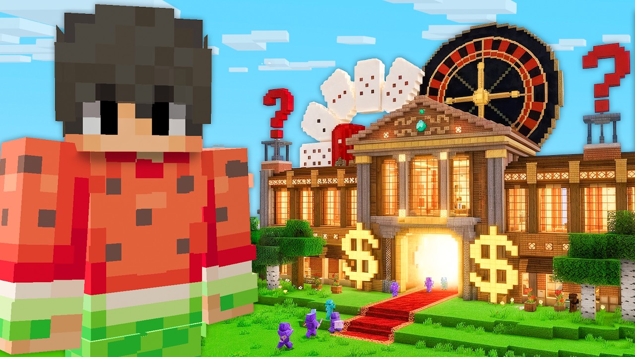 J'ai construit un CASINO Truqué sur Minecraft.. background